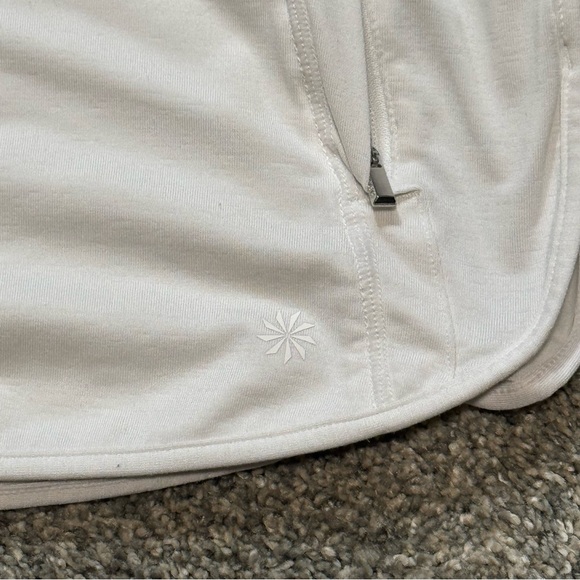 Athleta Pacific Baja UPF White Jacket Size Large Lightweight Zip-Up Hoodie - Picture 6 of 11